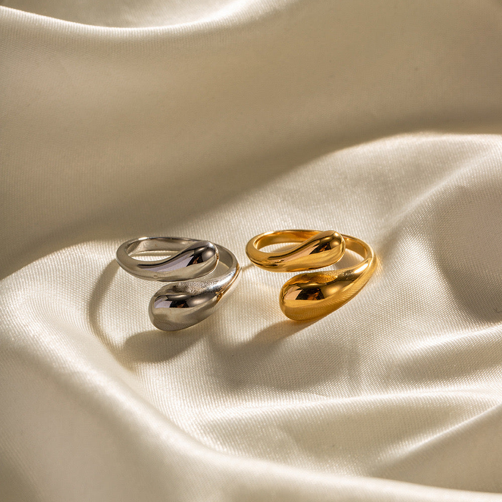 Premium Drop-Shaped Gold Ring