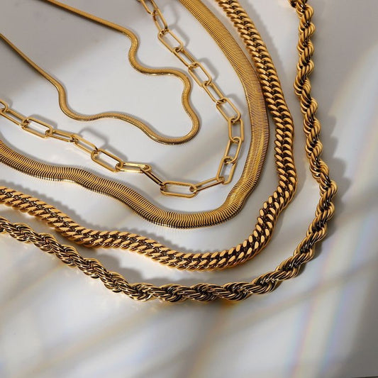 Advanced Stackable Multi-Style Gold Necklace