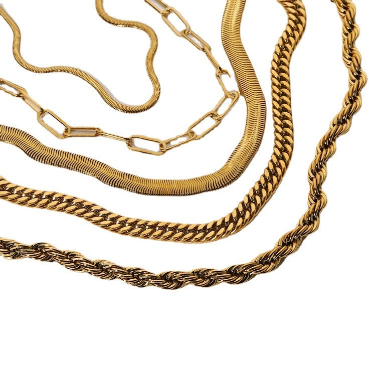 Advanced Stackable Multi-Style Gold Necklace