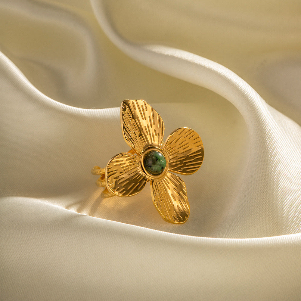 High-End Beautiful Butterfly Flower Gold Earrings