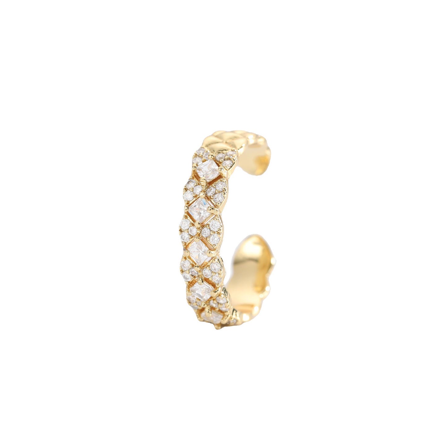 Premium Gold Small Diamond Leaf Earrings