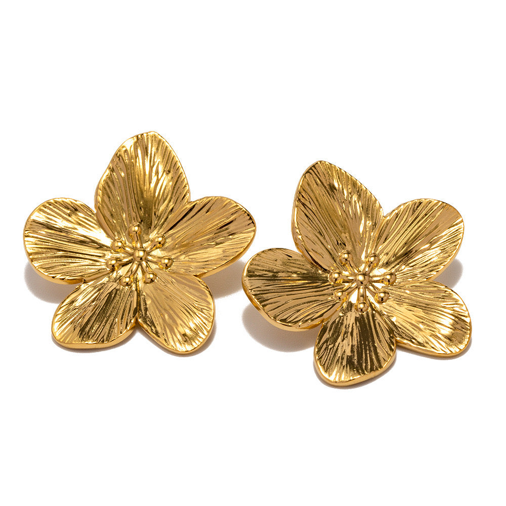 Premium Gold Peach Petal Earrings