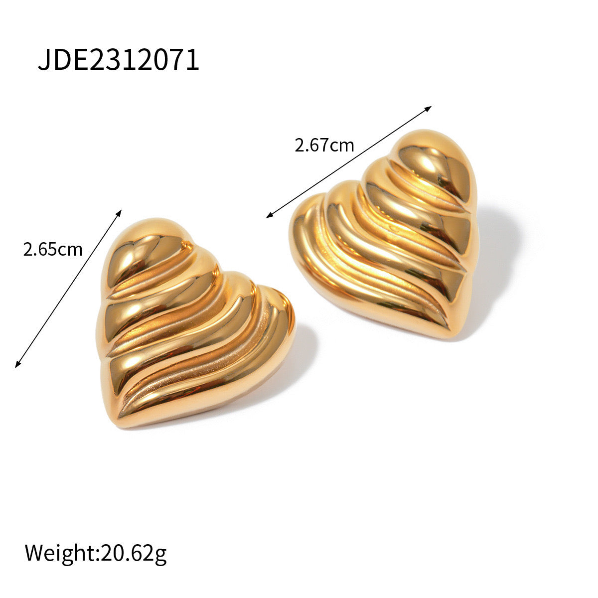 Premium Gold And Silver Striped Love Earrings