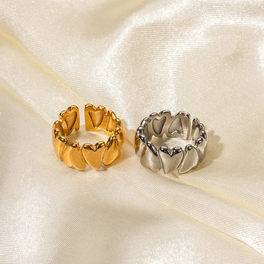 Premium Gold Silver Multiple Love Irregular Rings