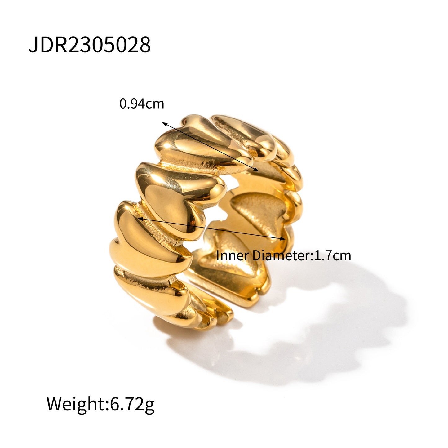 Premium Gold Silver Multiple Love Irregular Rings