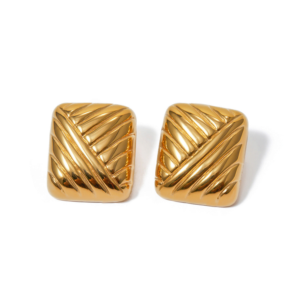 New Square Diagonal Stripe Ring, Light Luxury, Personality