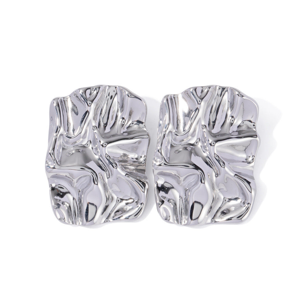 Hot-Selling Square European And American Retro Metal Earrings, High-End And Elegant Ear Jewelry