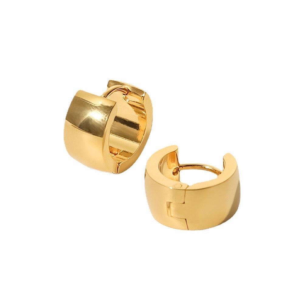 Advanced New Style Simple Wide Curved Niche Earrings Small Exquisite Fashionable Gold Earrings