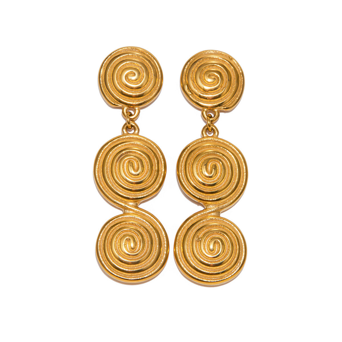 High-End New Niche Mosquito Coil String Earrings Small And Exquisite Fashionable Gold Earrings