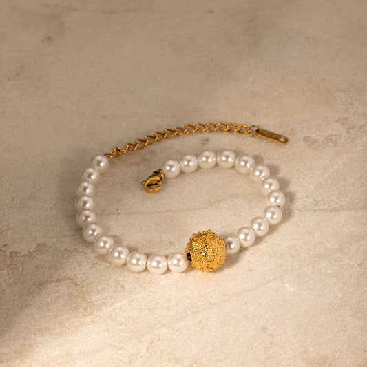 Ins, Temperament, Personality, Fashion, And Gold Will Never Fall Off Color Round Pearl Bracelet Jewelry