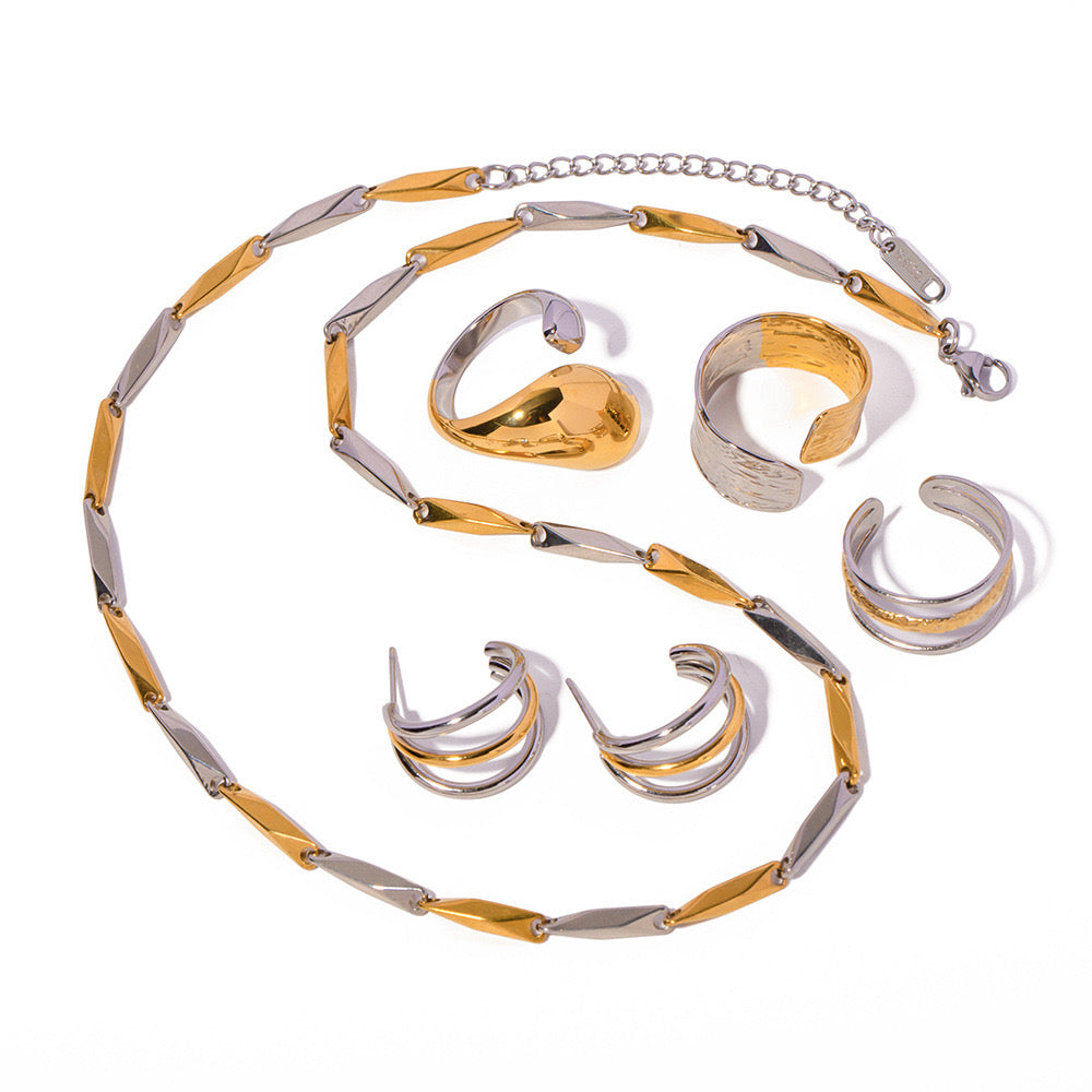 High-End Temperament, Fashionable Gold And Silver Spacer, Gold And Silver Bracelets, Rings And Accessories