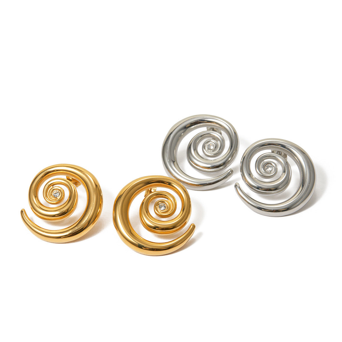 Silver Needle Light Luxury High-End Earrings Korean Style Korean Mosquito Coil Earrings Niche Design Metal Earrings