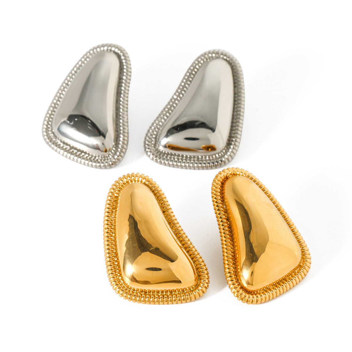 Light Luxury And high-End Korean Style Wide-Face Niche Design Metal Earrings