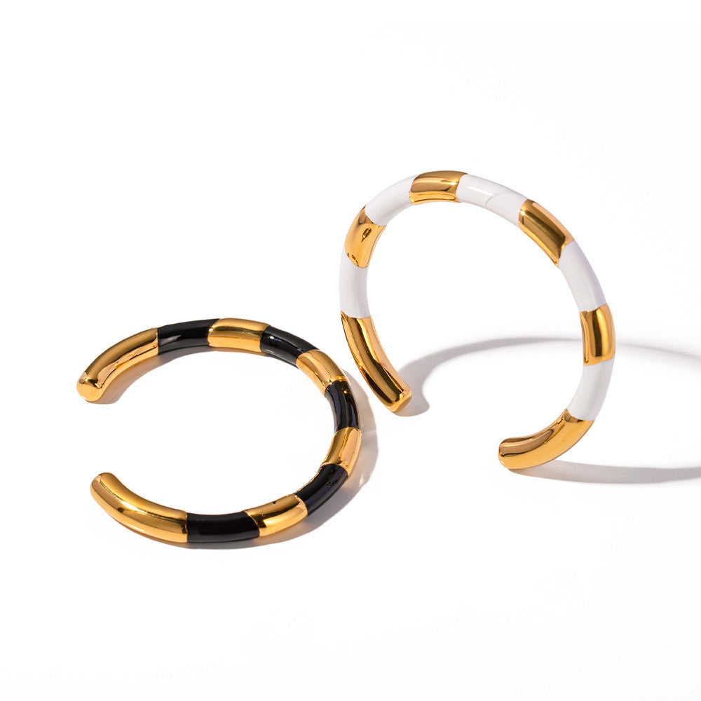 2024 Advanced   Light Luxury High-Grade Gold, Silver, Black Gold And White Gold Shiny Niche Design Metal Bracelet