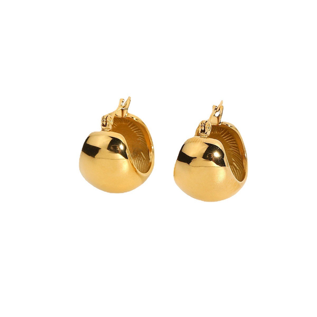 Light Luxury High-Grade Gold Beads Round And Shiny Niche Design Metal Earrings