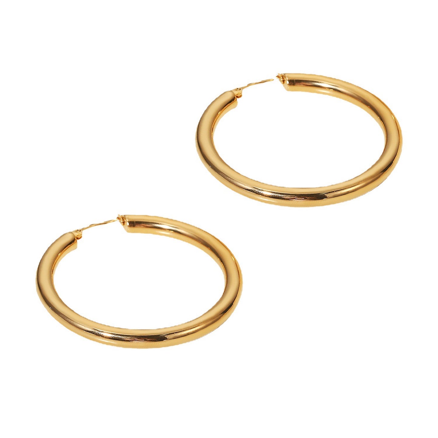 Light Luxury High-End Gold Earrings Large And Small, Shiny Niche Design