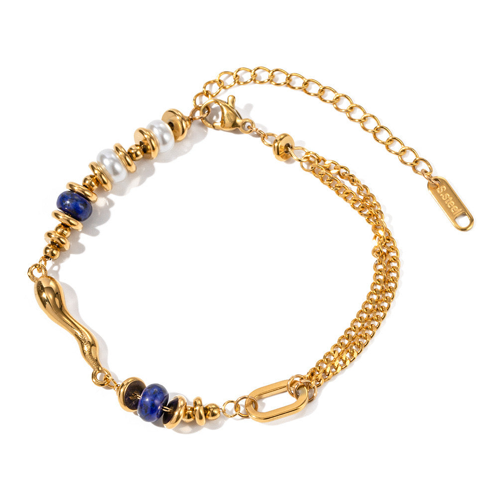 High-End New Rhinestone Blue Bracelet Light Luxury Fashion Personality Temperament Bracelet