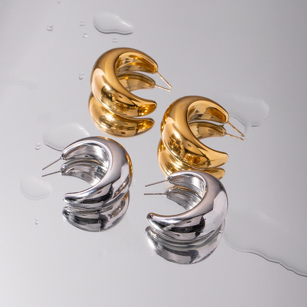 Temperament Moon Earrings For Women, Niche Design, Light Luxury