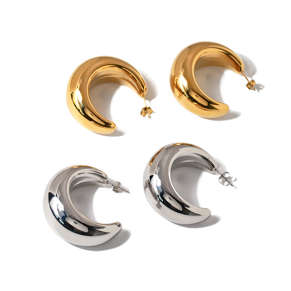 Temperament Moon Earrings For Women, Niche Design, Light Luxury