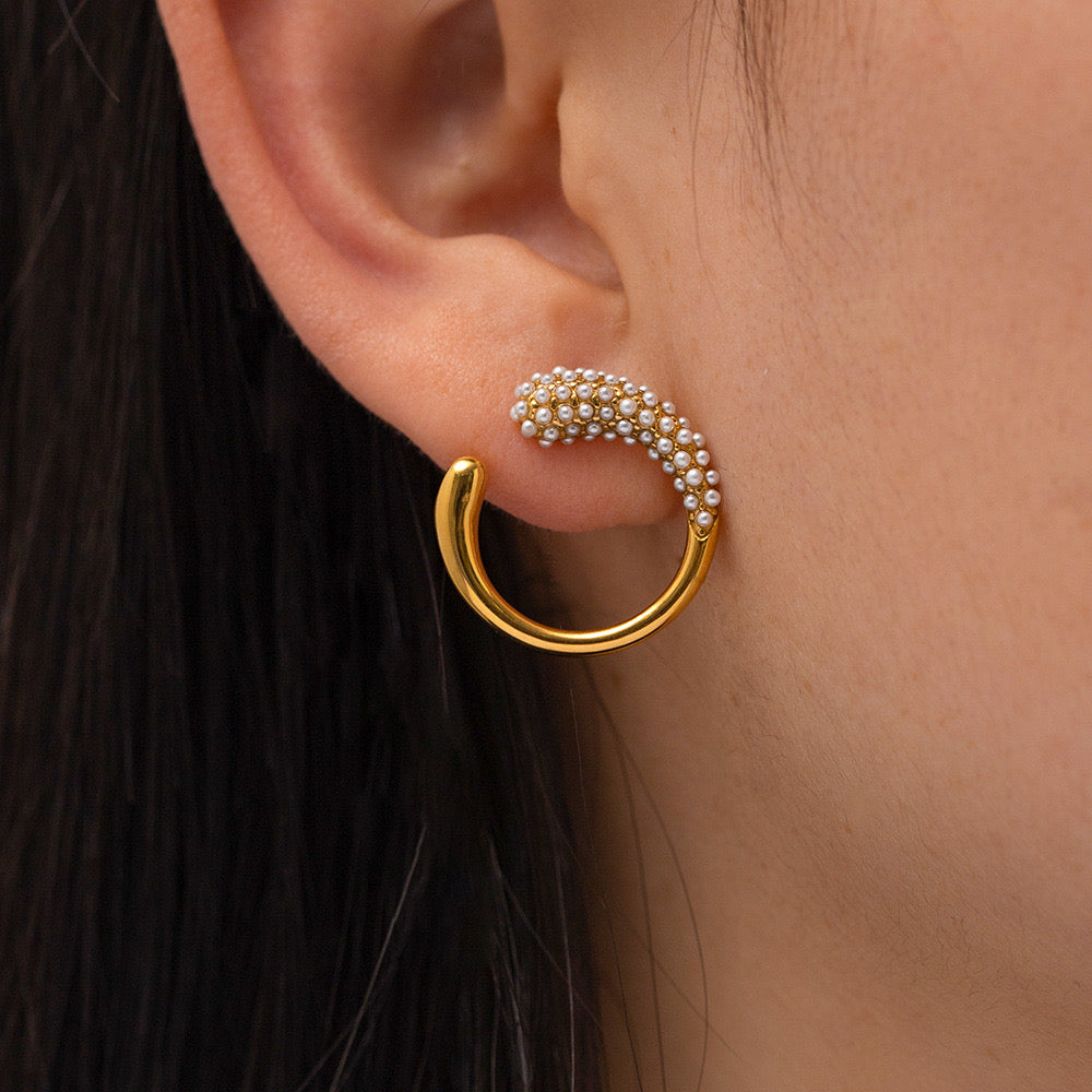 Temperament Circle Earrings With Diamonds For Women, Niche Design, Light Luxury