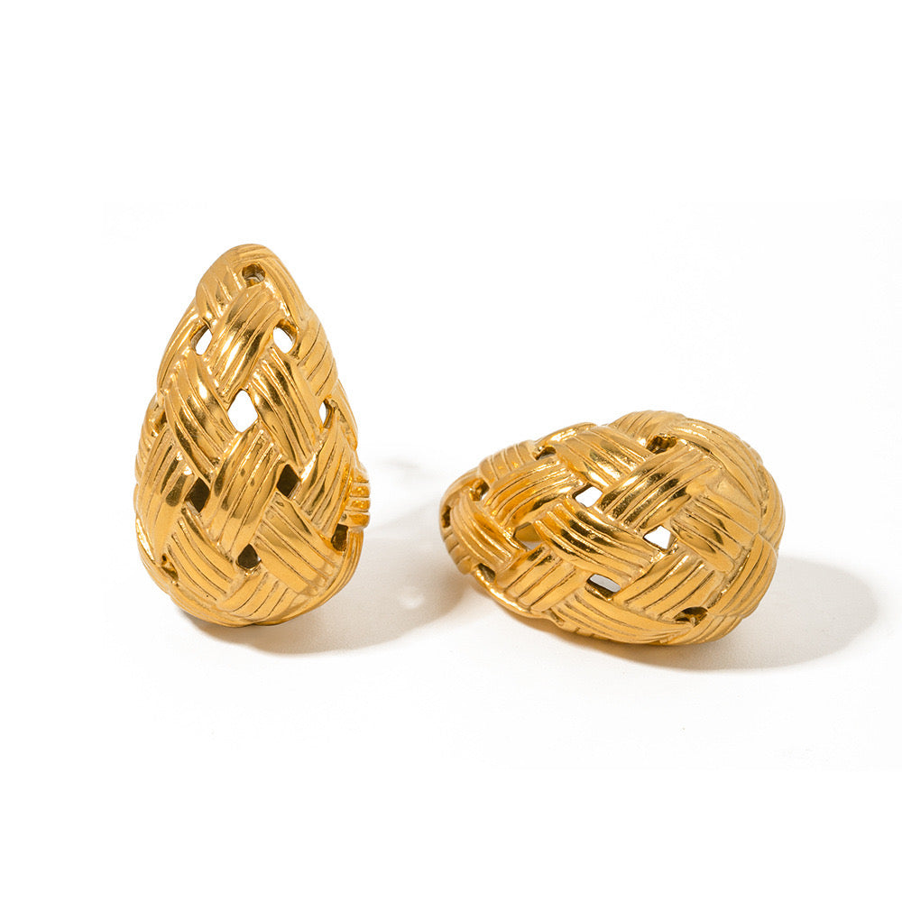 Temperament Woven Hollow Earrings For Women, Niche Design, Light Luxury