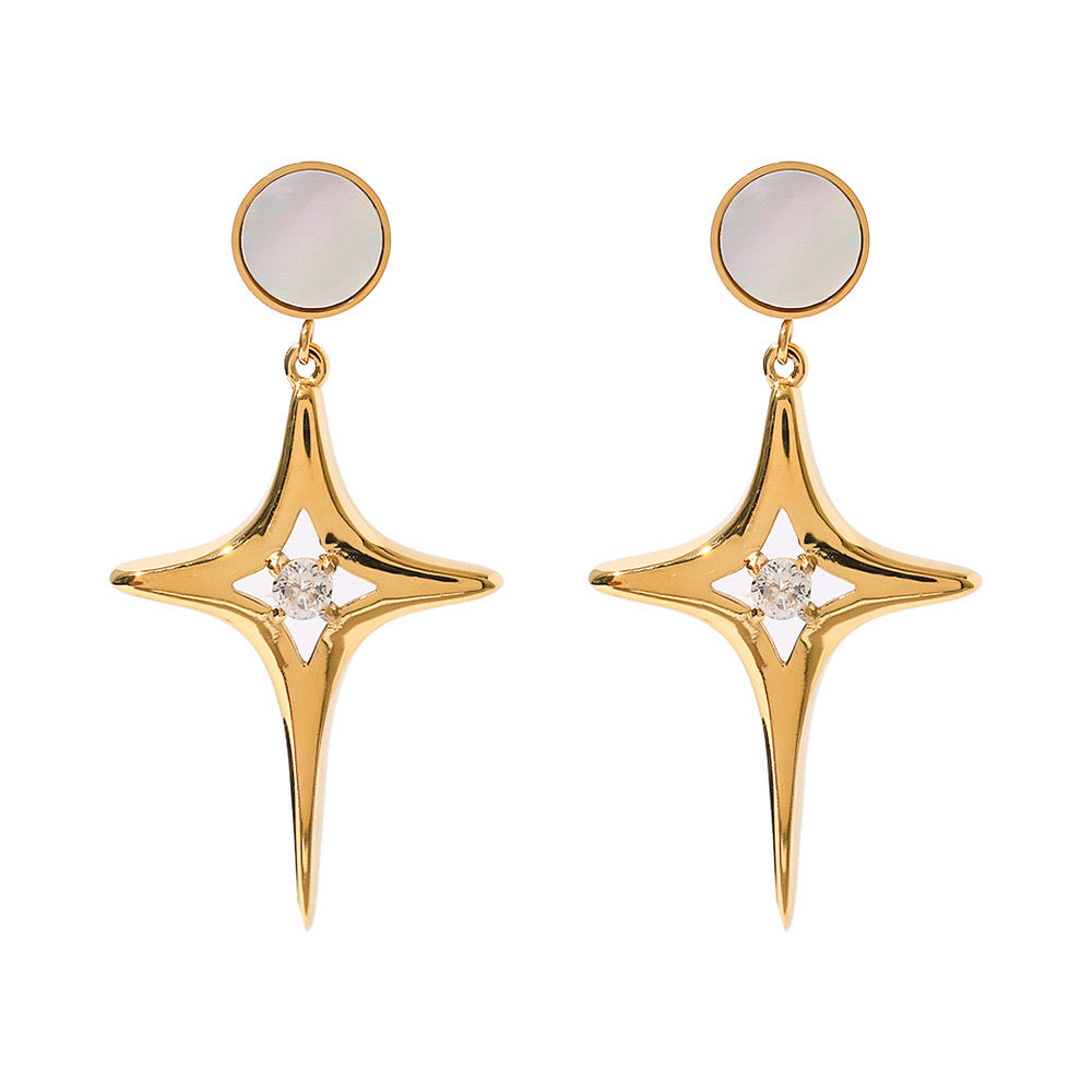 Versatile Niche Design High-End Light Luxury Star Pendant Earrings