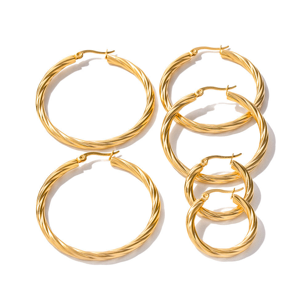 Versatile Niche Design, High-End, Luxury, Large Diameter Hoop Earrings