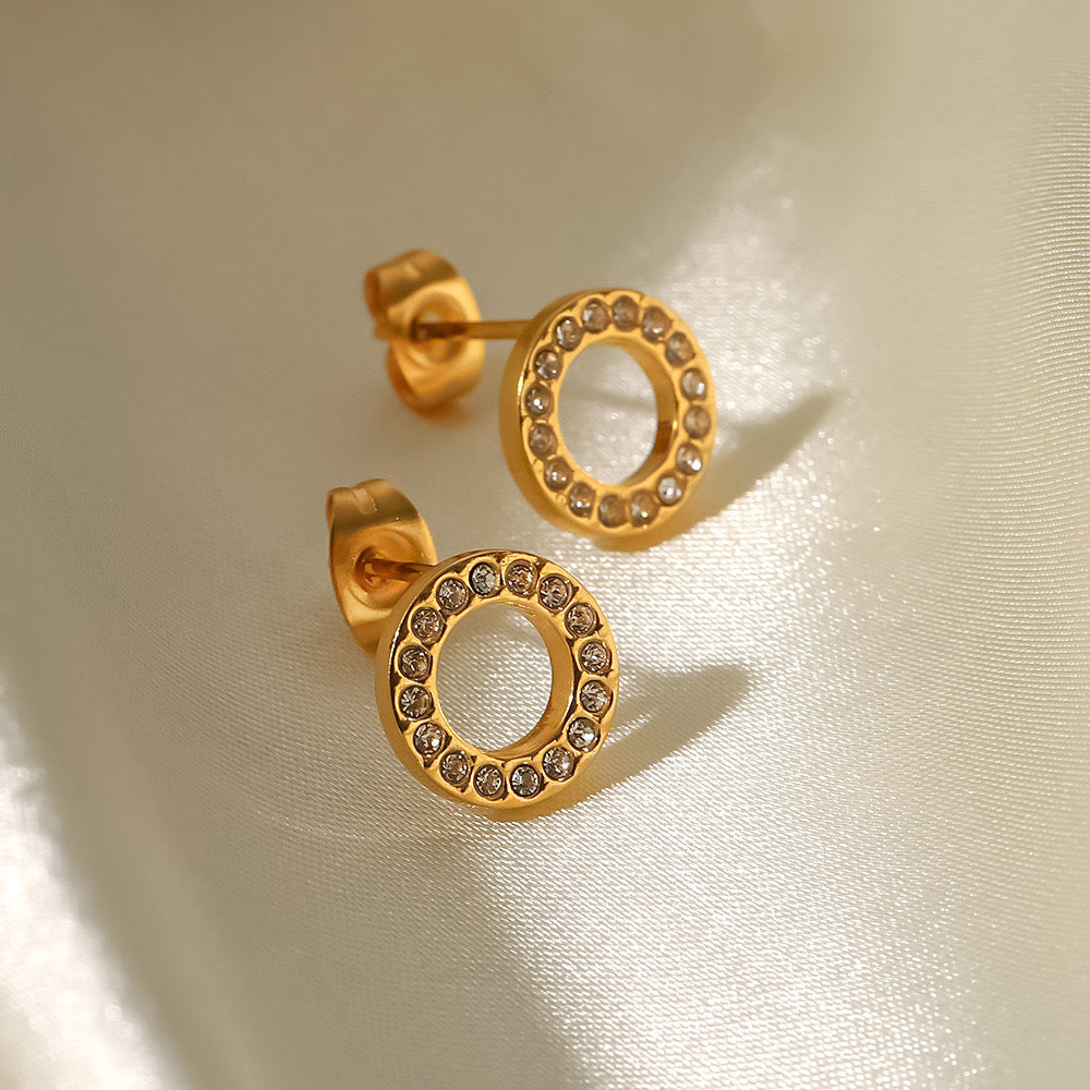 Versatile Niche Design High-End Light Luxury Small Diamond Hoop Earrings