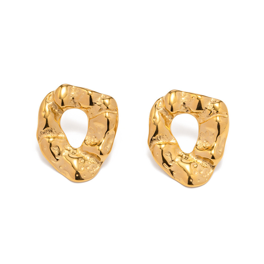 Versatile Niche Design, High-End, Light Luxury, Irregular Hollow Earrings