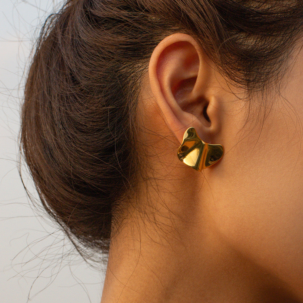 Versatile, Niche Design, High-End, Luxury, Irregular Fan-Shaped Earrings