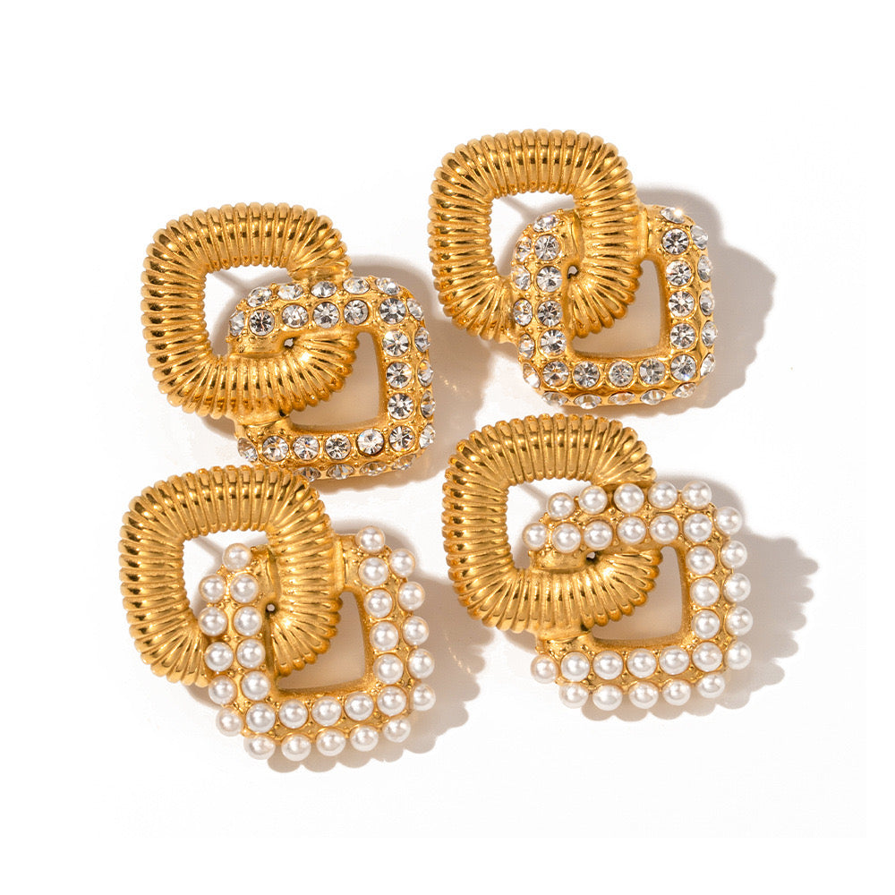 Versatile Niche Design, High-End Luxury Gold Beaded Earrings