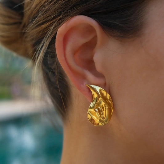 Versatile Niche Design, High-End Luxury, Irregular Water Drop Earrings