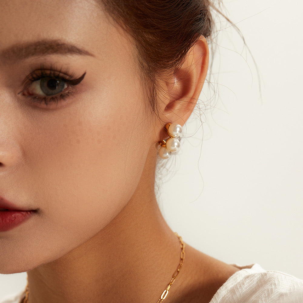 Versatile Niche Design, High-End Luxury Multi-Pearl Earrings