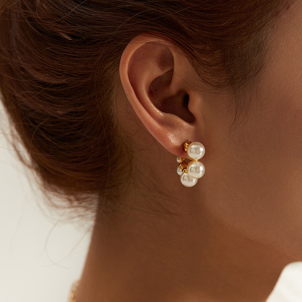 Versatile Niche Design, High-End Luxury Multi-Pearl Earrings