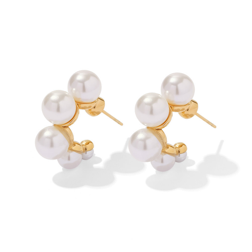 Versatile Niche Design, High-End Luxury Multi-Pearl Earrings