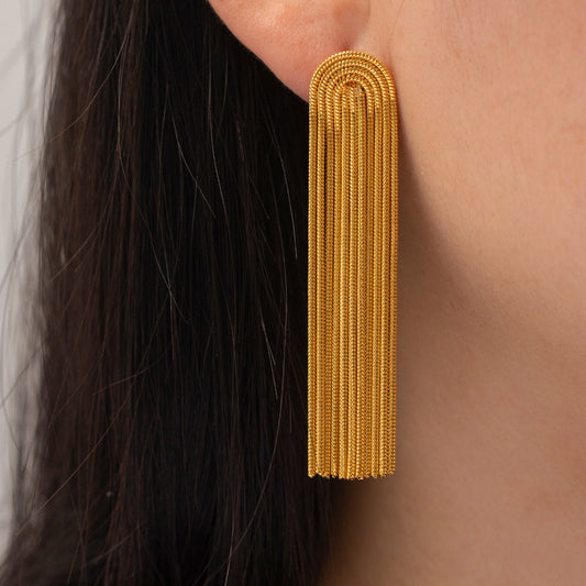 Niche Design High-End Light Luxury Tassel Earrings