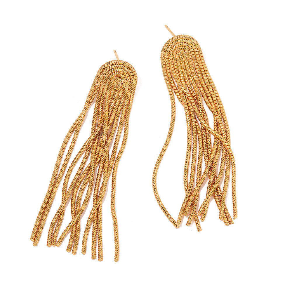 Niche Design High-End Light Luxury Tassel Earrings