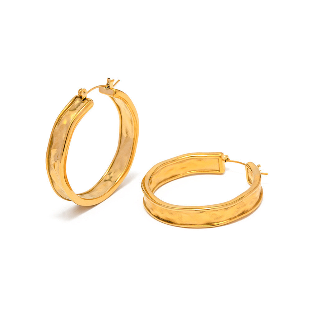 Niche Design High-End Luxury Wide Hoop Earrings