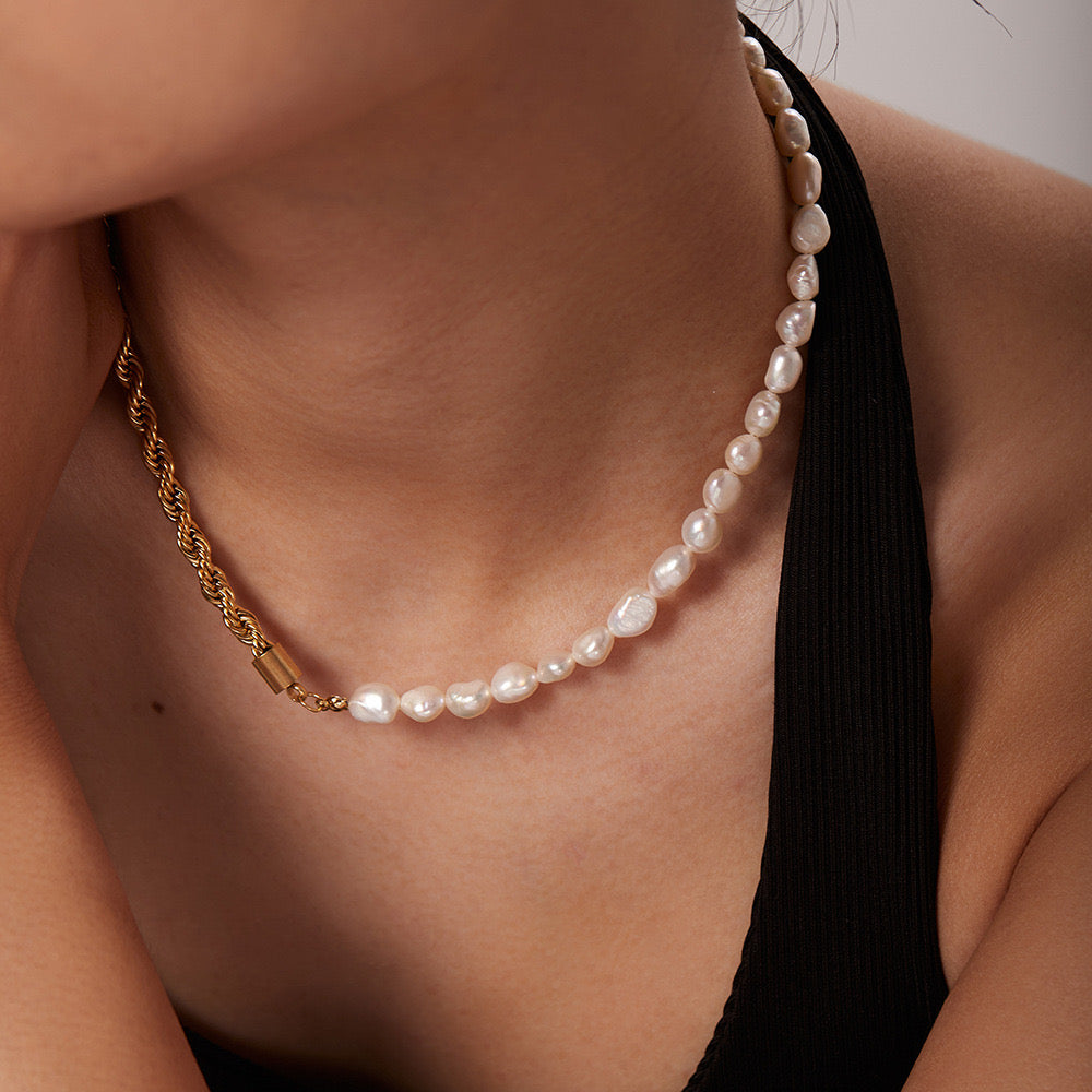 Niche Design High-End Light Luxury Pearl Braided Necklace