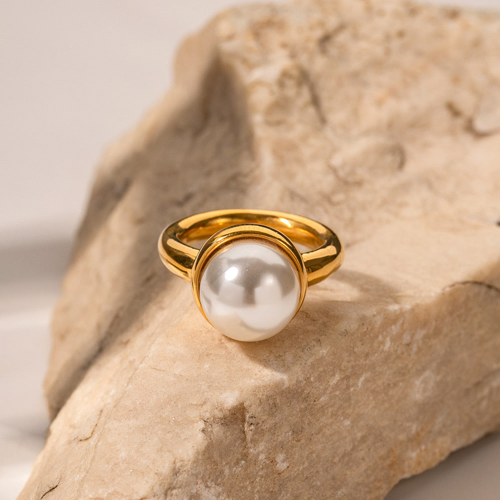 Niche Design High-End Luxury Large Pearl Ring