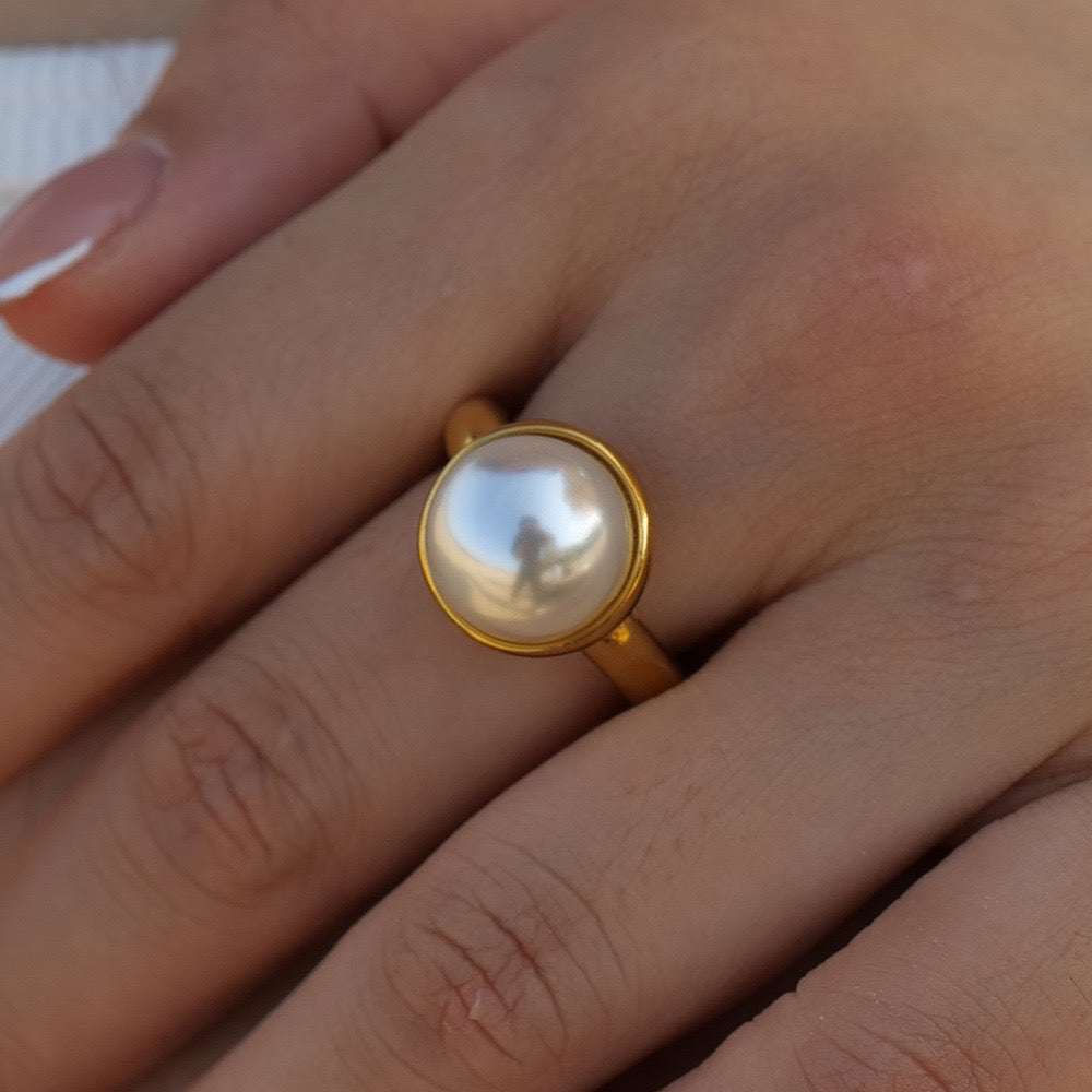 Niche Design High-End Luxury Large Pearl Ring