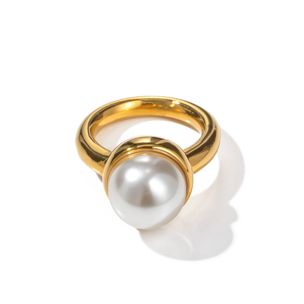 Niche Design High-End Luxury Large Pearl Ring