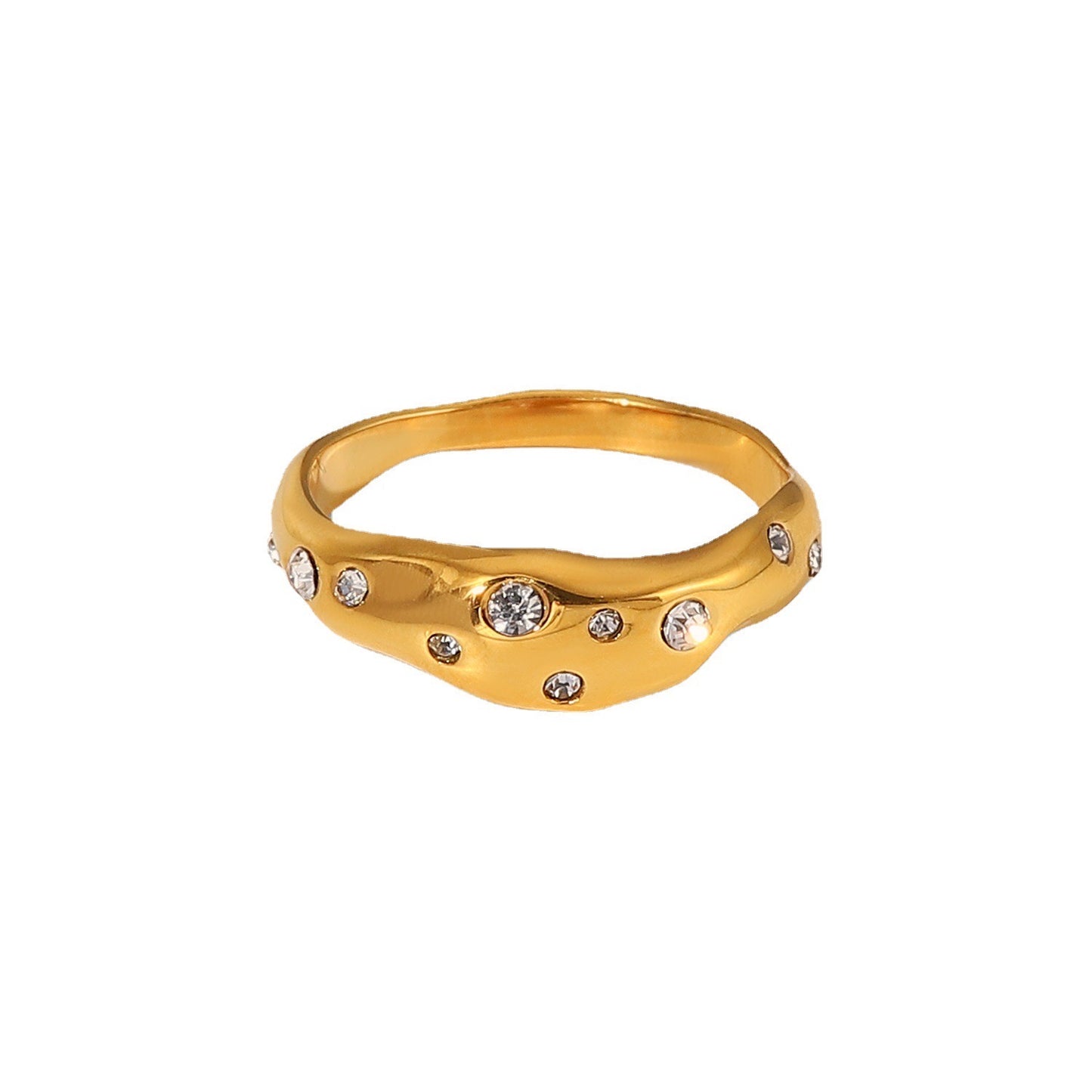 Niche Design High-End Light Luxury Diamond Gold Ring