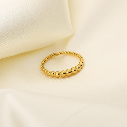 Niche Design High-End Light Luxury Gold Bead Ring