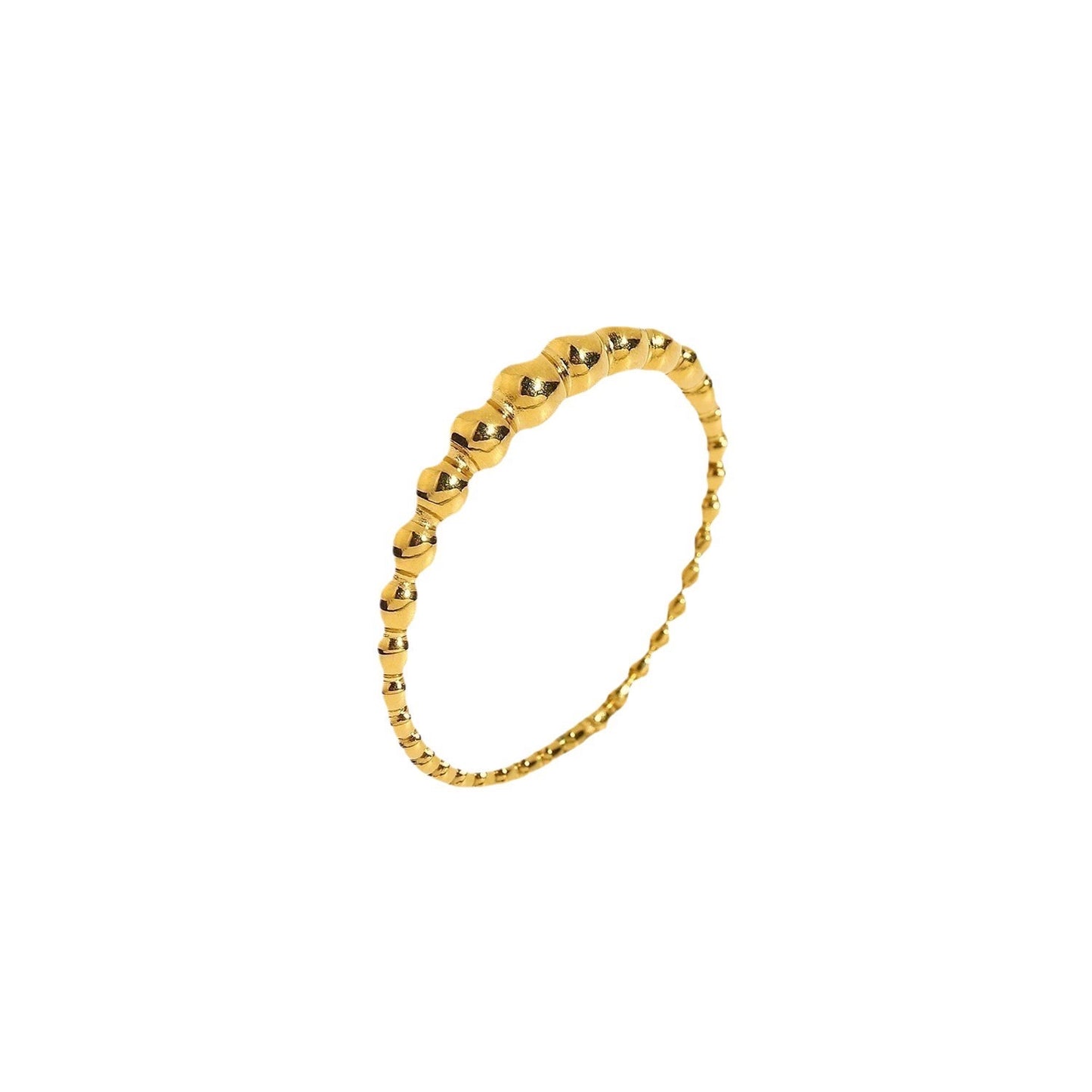 Niche Design High-End Light Luxury Gold Bead Ring