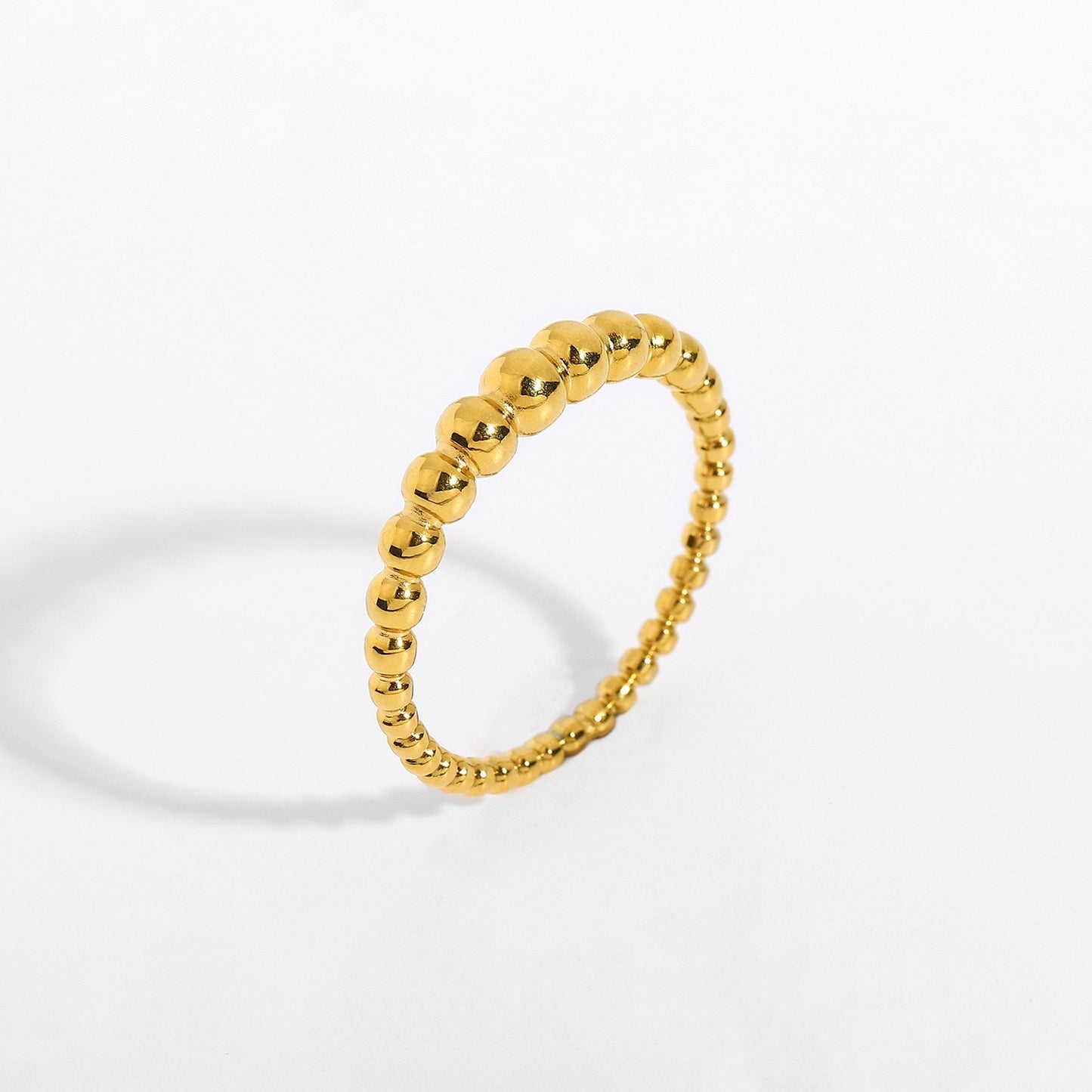 Niche Design High-End Light Luxury Gold Bead Ring