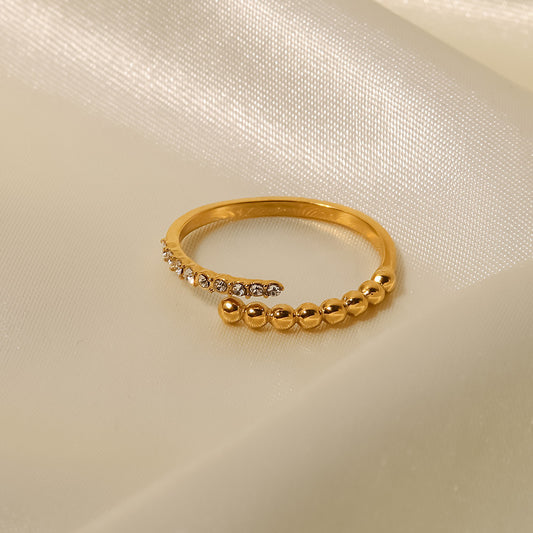 Niche Design High-End Light Luxury Gold Bead Ring