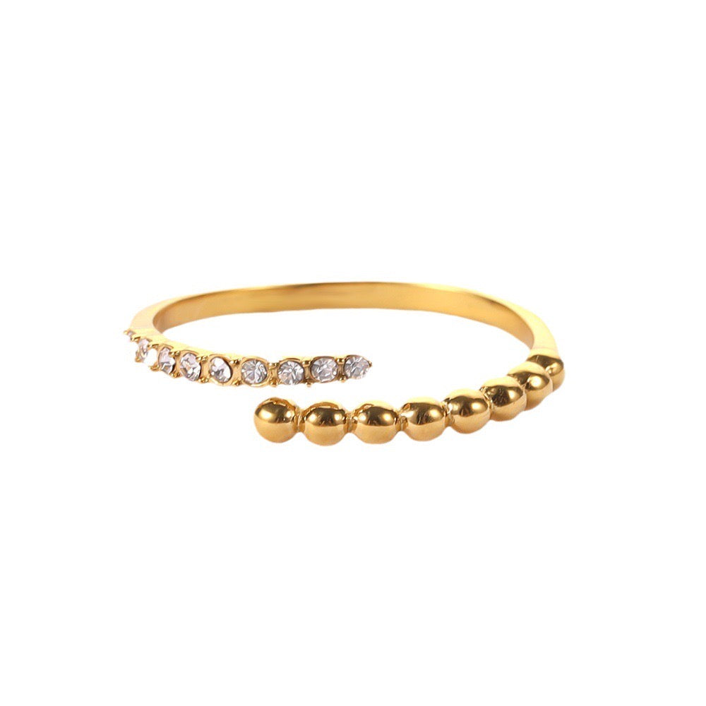 Niche Design High-End Light Luxury Gold Bead Ring