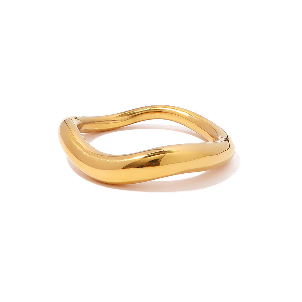 Hot Selling Premium Niche Square Wave Ring