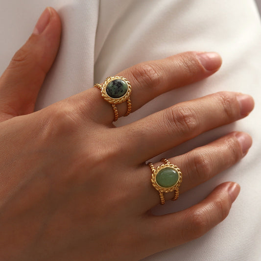 Hot-Selling High-End Niche Green Gradient Ring